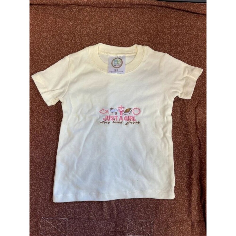 12 months Girl Embroidered Shirt “Girl Who Loves Jesus”